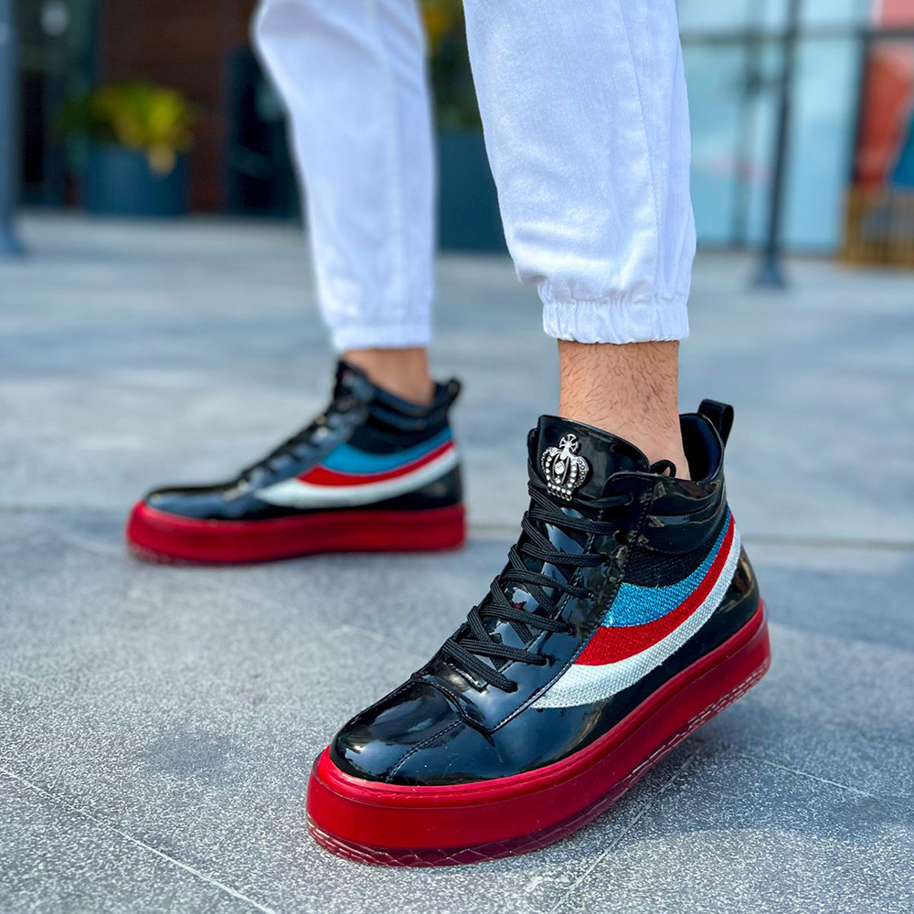 Mens Boots Black Patent Leather 973